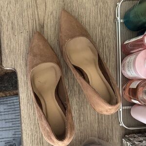 Wild Diva Pointed-Toe Pumps in Light Brown Suede